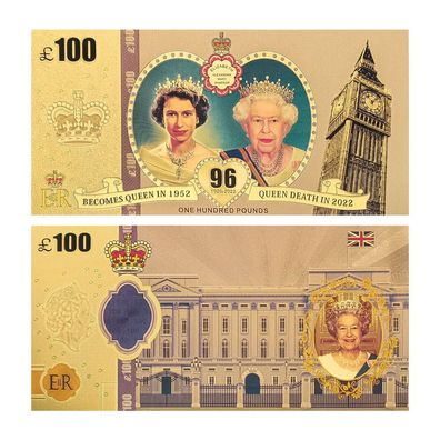 Queen Elisabeth Großbritannien 100 Pfund - vergoldet Neuheit (QE2510252)