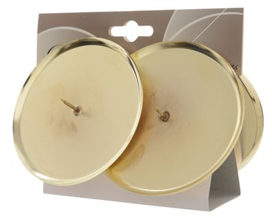 Kerzenhalter Adventskranz Metall 10cm hellgold, 4 Stück