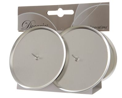 Kerzenhalter Adventskranz Metall 10cm silber, 4 Stück