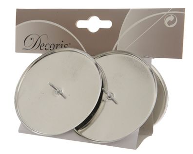 Kerzenhalter Adventskranz Metall 8cm silber, 4 Stück