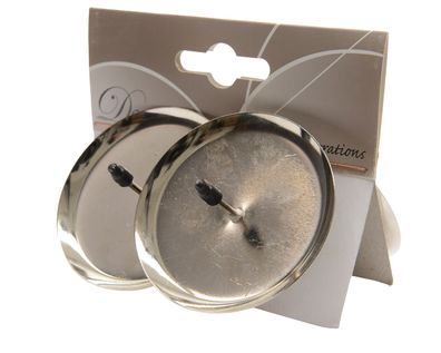 Kerzenhalter Adventskranz Metall 6cm silber, 4 Stück