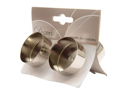 Teelichthalter Adventskranz Metall 4,2cm mit Dorn silber, 4 Stück