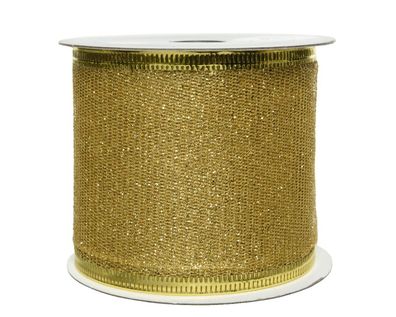 Goldband - Glitzerband 63mm x 2,7m Rolle gold gold