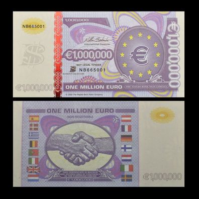1 Million/ Euro Souvenier/ Schein Papier Kunstwerk (M211025)