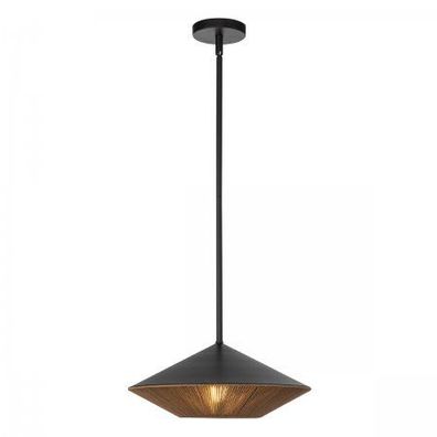 Elstead Lighting Daphne Pendelleuchte 1-flammig Mattschwarz Natur