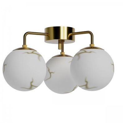 By Rydéns 4202550-5000 Deckenleuchte Bellagio 3-flammig Messing Weiß