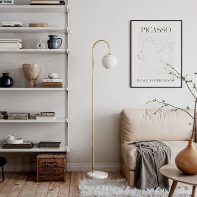 By Rydéns 4101050-5000 Stehleuchte Bellagio Messing Weiß