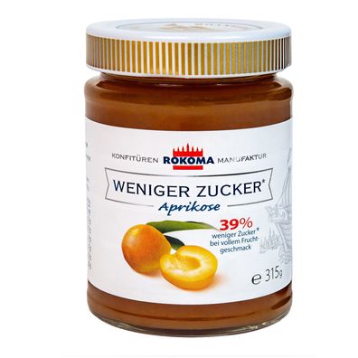 Rokoma Aprikosen-Konfitüre - 39% weniger Zucker 6x315g
