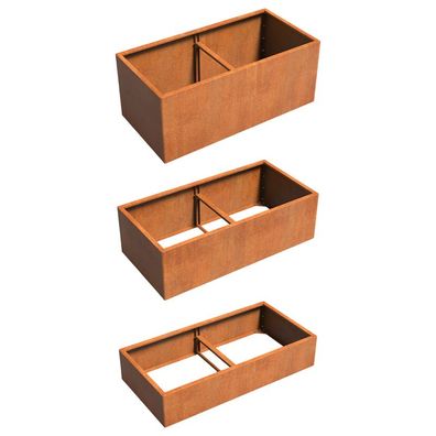 Adezz Carrez Connect ohne Boden aus Corten-Stahl Pflanzgefäß Pflanzkübel