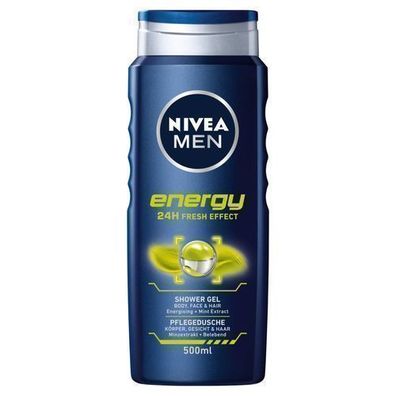 Nivea Men Energy Duschgel fuer Herren, 500 ml