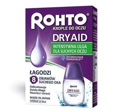 Rohto Dry Aid Augenpflege Tropfen 10 ml - Langzeit-Feuchtigkeit für Trockene Aug