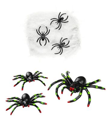 Spinnennetz 50g mit 3 Spinnen