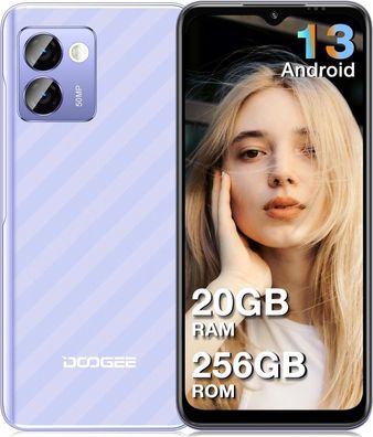 Doogee N50 Pro - 6,52", 256GB ROM, 20 GB RAM, 50MP, Android 13, Lila, Neu