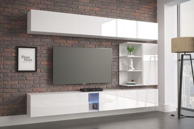 D99 257 cm Möbel Wohnzimmer Wohnwand Mediawand Wohnschrank Schrankwand Farbauswahl