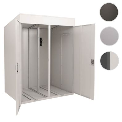 2er-Fahrradgarage HWC-H66b, Fahrradbox Fahrradunterstand, abschließbar Metall