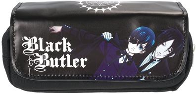 Große Black Butler Federtasche mit PU-Leder Abdeckung | Schwarz