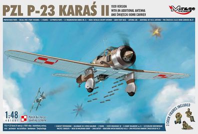 Mirage Hobby 1:48 481601 PZL P-23 KARAS II,1939 Version with an Additional Antenna