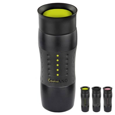 Geschenk Thermobecher Design Travel Mug 420ml, grün / pink / schwarz