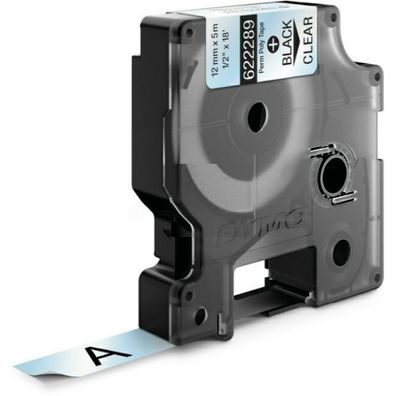 Original Dymo 622289 Etiketten schwarz auf transparent 12mm x 55m