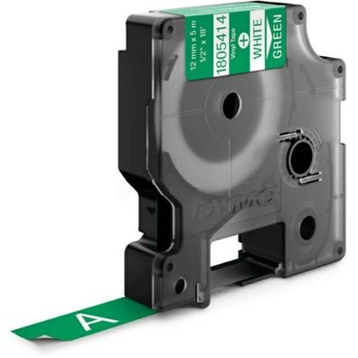 Original Dymo 1805414 Etiketten weiß auf grün 12mm x 55m
