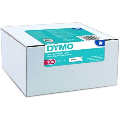 Original Dymo 2093096 Etiketten Sparset schwarz auf weiß 10 Stück 9mm x 7m