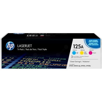 Original HP 125A CF373AM Toner Set cyan magenta gelb 3 Stück
