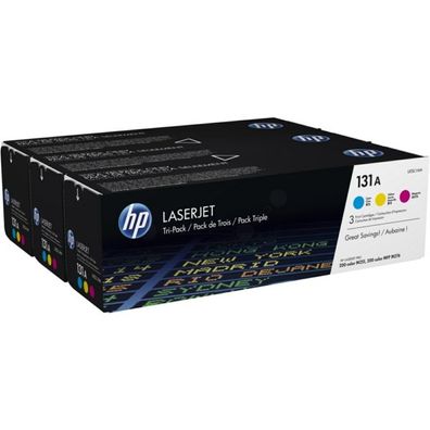Original HP 131A U0SL1AM Toner Set cyan magenta gelb 3 Stück