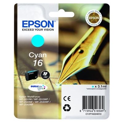 Original Epson 16 T1622 C13T16224012 C13T16224022 Tinte cyan