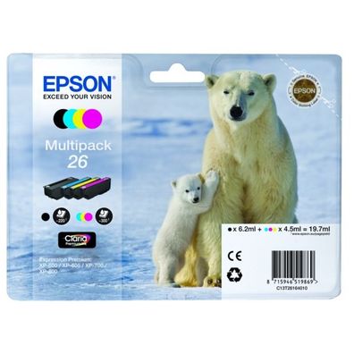Original Epson 26 T2616 C13T26164010 C13T26164020 C13T26164511 Tinte Multipack sc