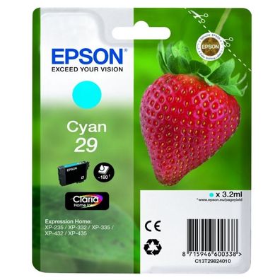 Original Epson 29 T2982 C13T29824012 C13T29824022 Tinte cyan