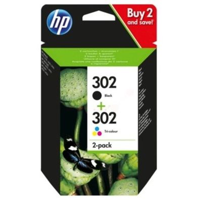 Original HP 302 X4D37AE Tinten Doppelpack schwarz color 2 Stück