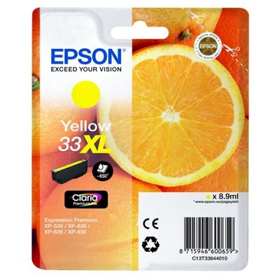 Original Epson 33XL T3364 C13T33644012 C13T33644022 Tinte gelb
