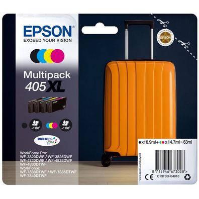 Original Epson 405 XL T05H6 C13T05H64010 C13T05H64020 Tinte Multipack schwarz cyan