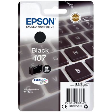 Original Epson 407 T07U1 C13T07U140 Tinte schwarz