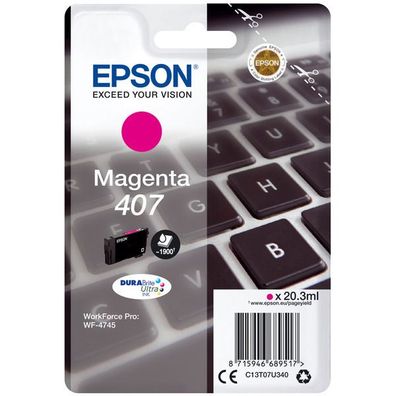 Original Epson 407 T07U3 C13T07U340 Tinte magenta