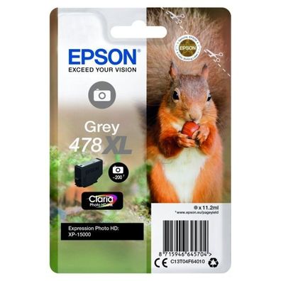Original Epson 478XL T04F6 C13T04F64010 C13T04F64020 Tinte grau