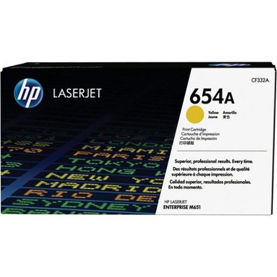 Original HP 654A CF332A Toner gelb
