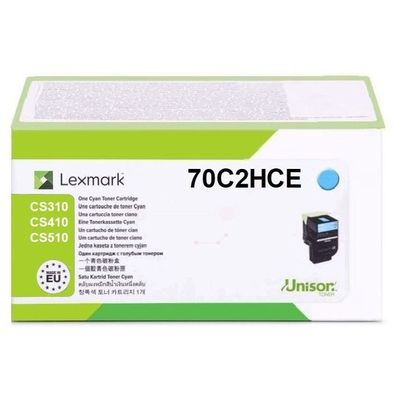 Original Lexmark 702HC 70C2HCE Toner cyan