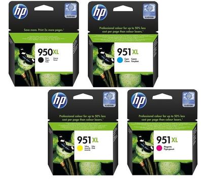 Original HP 950XL951XL C2P43AE Tinte Multipack schwarz cyan magenta gelb 4 Stück