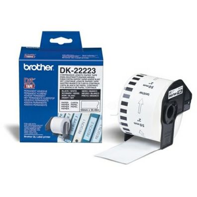 Original Brother DK-22223 Etiketten schwarz auf weiß 50mm x 3048m