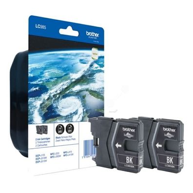 Original Brother LC-985BKBP2DR Tinten Doppelpack schwarz 2 Stück