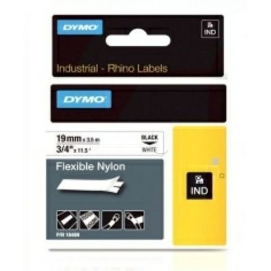 Original Dymo S0718120 18759 18489 Etiketten schwarz auf weiß 19mm x 35m
