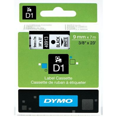 Original Dymo S0720680 40913 41913 Etiketten schwarz auf weiß 9mm x 7m