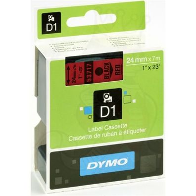 Original Dymo S0720970 53717 Etiketten schwarz auf rot 24mm x 7m