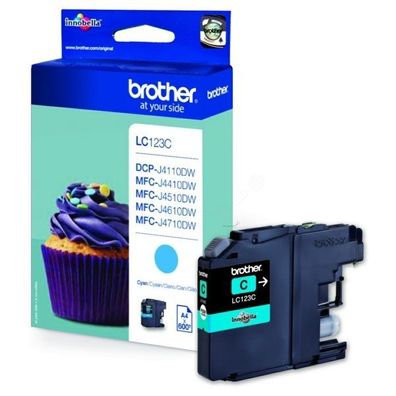 Original Brother LC-123C LC-123CBP LC-123CBPDR Tinte cyan