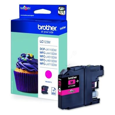Original Brother LC-123M LC-123MBP LC-123MBPDR Tinte magenta