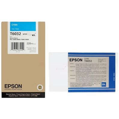 Original Epson T6032 C13T603200 Tinte cyan