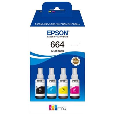 Original Epson T6646 C13T664640 Tinte Multipack schwarz cyan magenta gelb 4 Stück