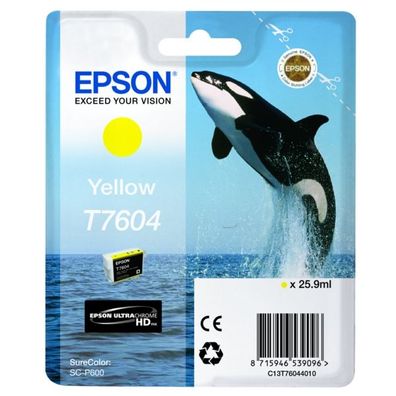 Original Epson T7604 C13T76044010 Tinte gelb