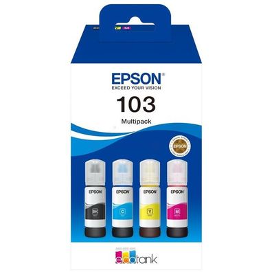 Original Epson 103 T00S6 C13T00S64A Tinte Multipack schwarz cyan magenta gelb 4 Stü